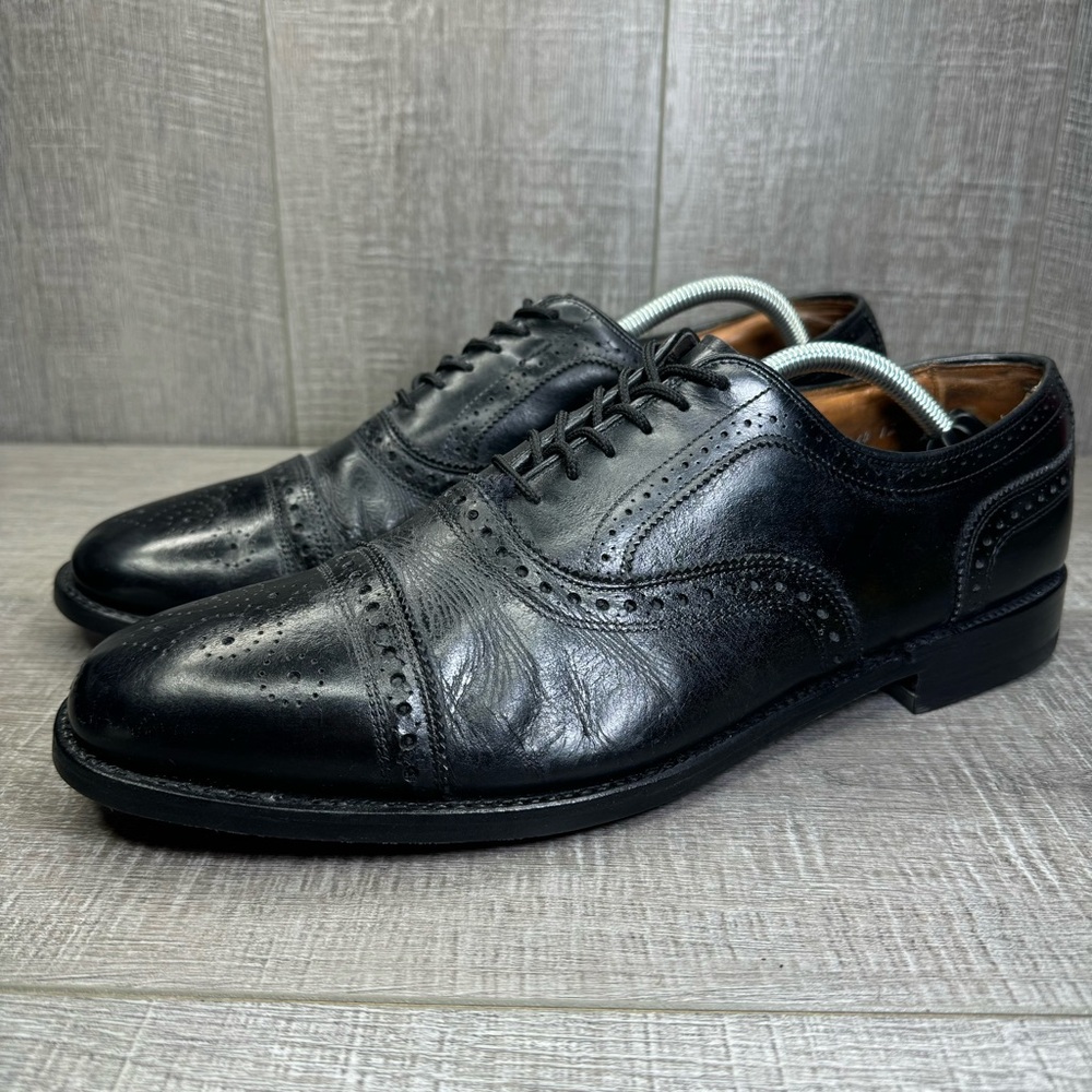 Allen Edmonds Dress Shoes Mens 12 C Rutland Wingtips Black Leather 42164 Oxford